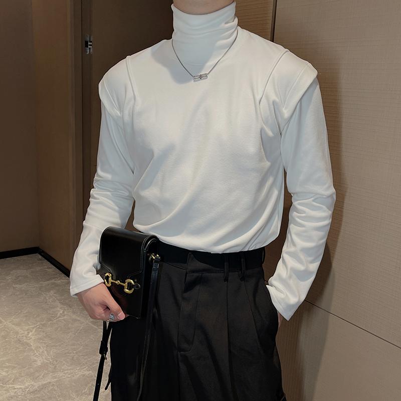 シャツ メンズ 秋 冬 長袖 トップス タートルネック ボトム 厚手 ナー T 韓国ゆったり 暖かい