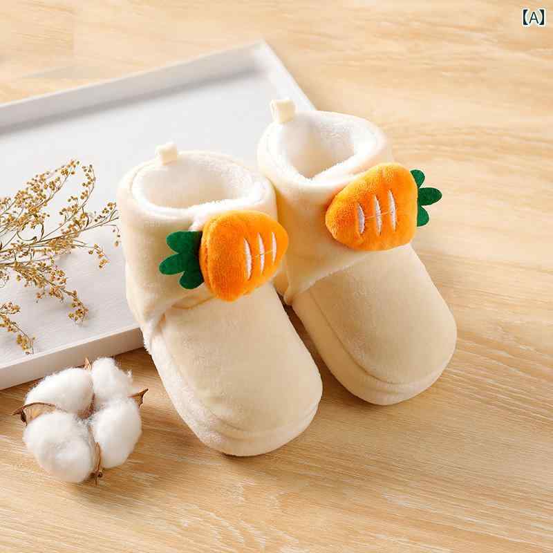 シューズ 秋冬 新生児用 シングル ソックス 生後 3～ 6か月 柔らかい 幼児用 新生児用 かわいい 綿靴 0～ 1歳