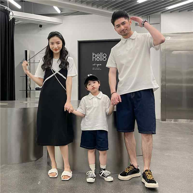 レディース メンズ ファッション 大人 子供 親子 お揃い ファミリー リンク コーデ ペア ルック 韓国 コットン 夏 リゾート 旅行 家族 写真