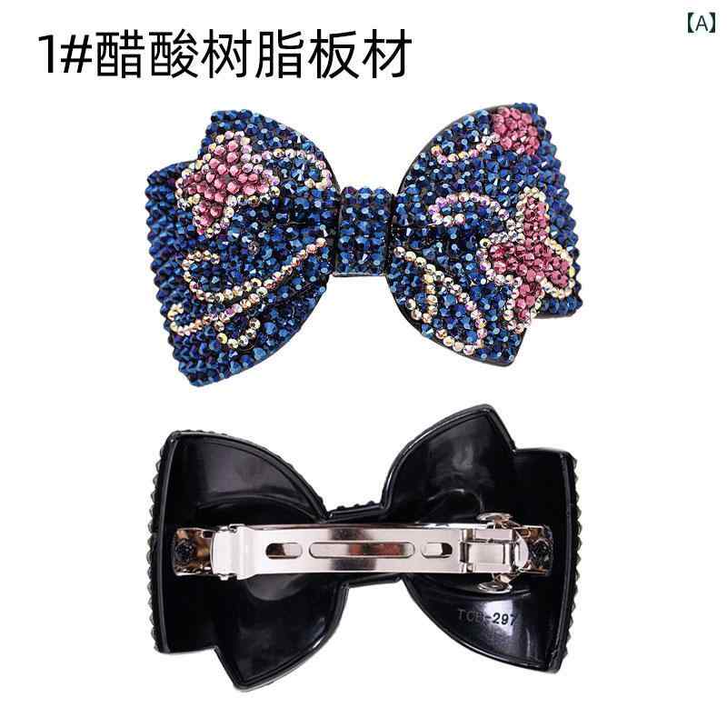 ヘア アクセサリー 髪留め 髪飾り 韓国 ラインストーン リボン 大 トップ クリップ 花 つる ヘア クリップ 水平 クリップ 6,449円