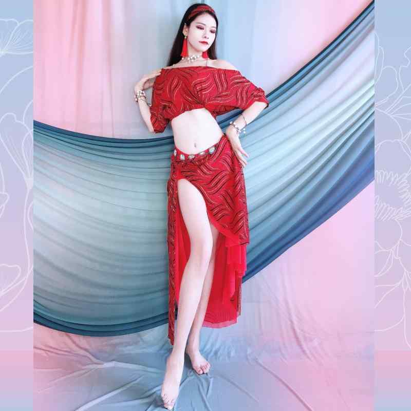 レディース ベリーダンス 赤 魅力 夏 ヒップ スカーフ セット 初心者 練習着 レッド レディース セクシー