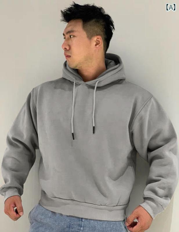 マッスル メンズ 冬 フィットネス 服 二層 フード 裏起毛 個性 スウェットシャツ カジュアル プルオーバー スポーツ 長袖 ファッション