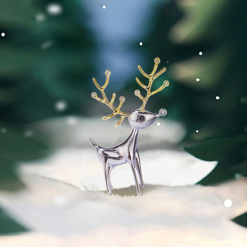 コート レディース ブローチ おしゃれ 大人かわいい クリスマス ギフト ハイエンド 2色 かわいい 鹿 ブローチ ハイエンド スーツ ピン