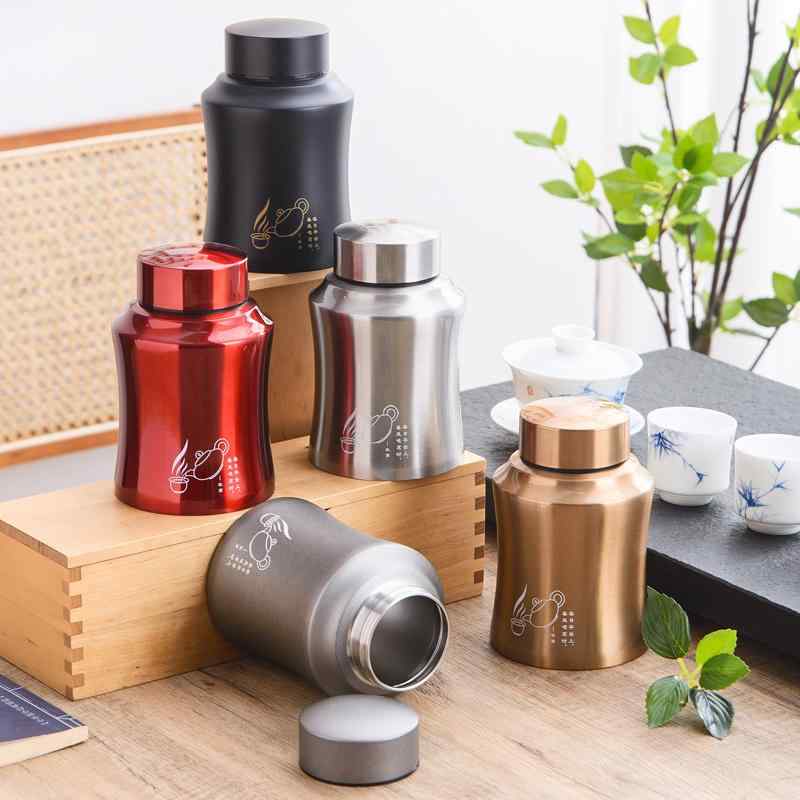 茶缶 キャニスター 密閉容器 小さめサイズ ステンレス 密封 家庭 防湿 金属 空箱 包装 瓶 収納 蓋 コンパクト 軽量 湿気防止