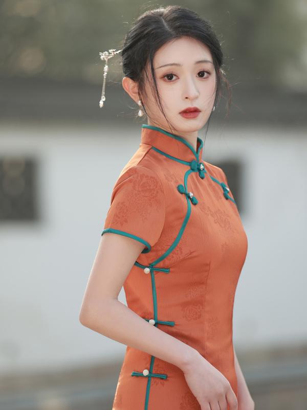 瀬戸ものお召しもの レディース 愛くるしい ロング 瀬戸もの お召しもの  御嬢さん 春夏 レトロ レトロ 透け透け ロースリット レディースファッション-ドレス
