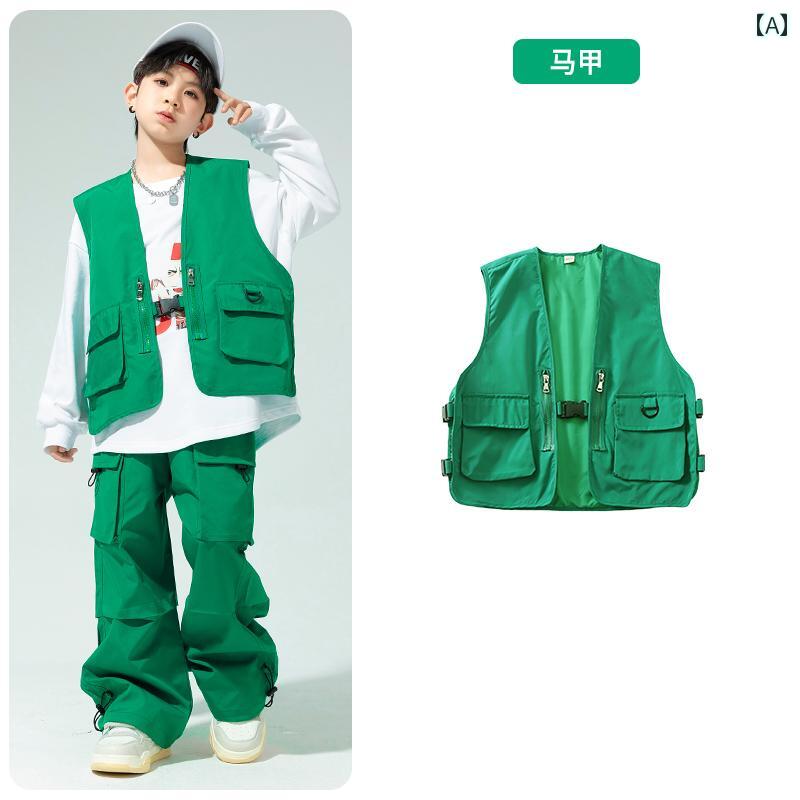 子供服 女の子 男の子 シャツ パンツ セット コスチューム 衣装 ヒップホップ ストリート系 パフォーマンス クール ダンス ユニフォーム ホームウェア
