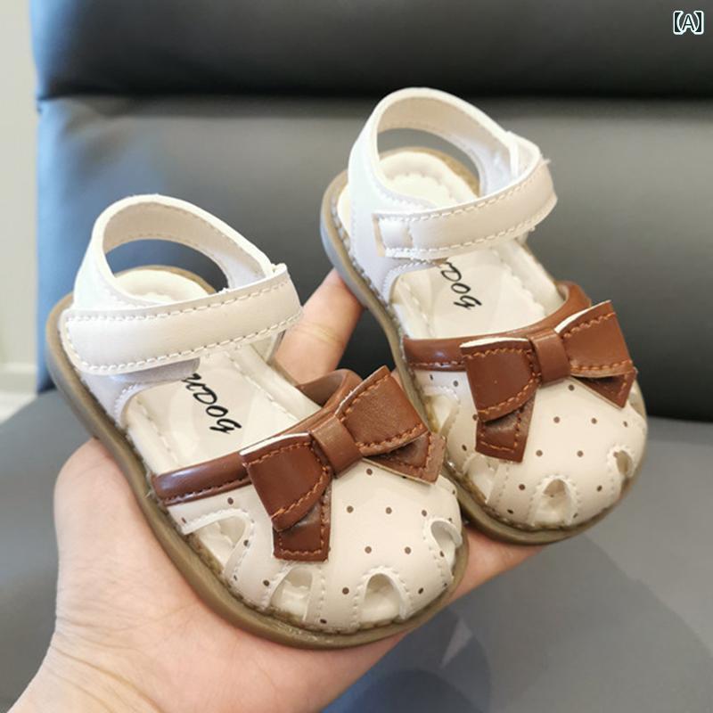 ベビー キッズ シューズ 女の子 サンダル 夏 赤ちゃん ソフト ソール 幼児 靴 通気性 プリンセス 滑り防止 リボン