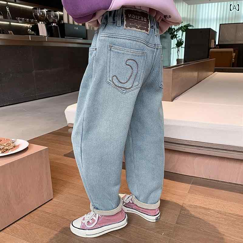 パンツ ズボン デニム ジーンズ キッズ 子供 女の子 おしゃれ ファッション カジュアル 春冬 厚手 女の子 ロング シンプル 6,761円