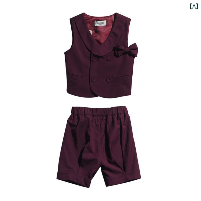子供服 スーツ 夏服 ブリティッシ カジュアル 男の子 夏フォーマル 礼服 セット品 コットンライナー 英国風