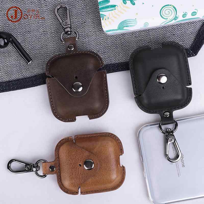 1 2世代 AirPods 保護カバー 革 牛革 レトロ Bluetooth イヤホン シェルフック イヤホンケース アクセサリーケース レザー 韓国