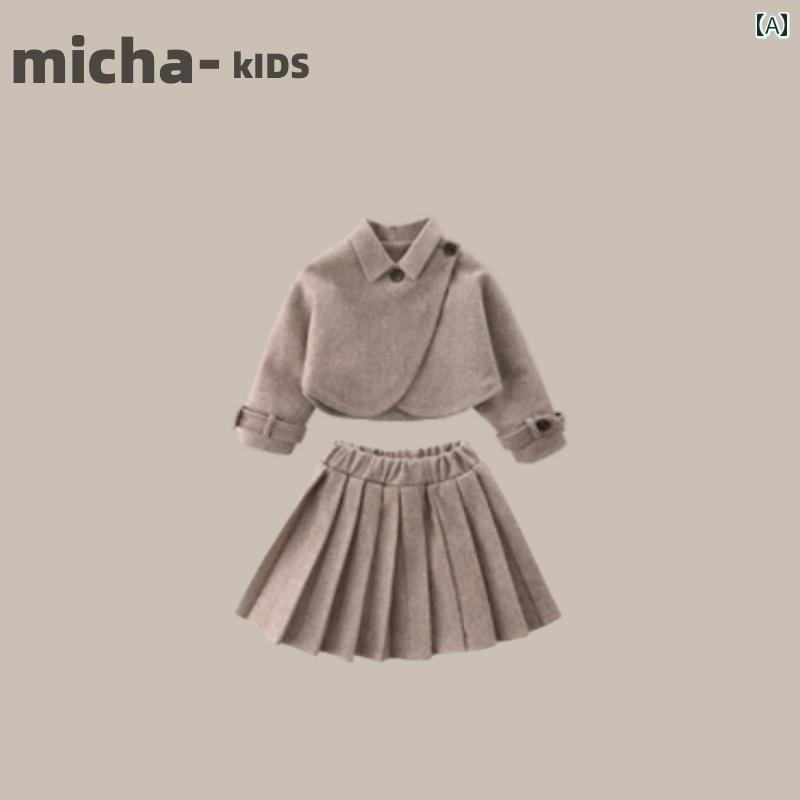 上衣 赤ちゃん服 セットアップ 心地よい 愛くるしげ 韓国 背広 年月冬 洋風 赤ちゃん 流行り物 羊毛 筋目スコート 背広 仕掛ける