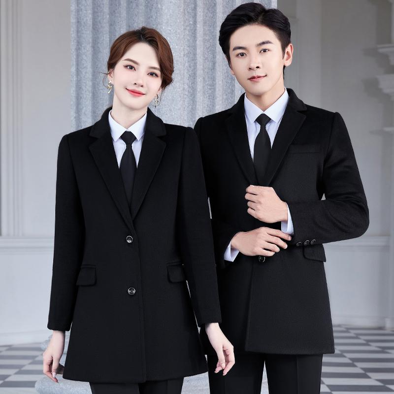 ビジネス コート オフィス 通勤 外回り 営業 制服 ユニフォーム レディース メンズ ウール コート 冬 フロント 営業 ワークウェア
