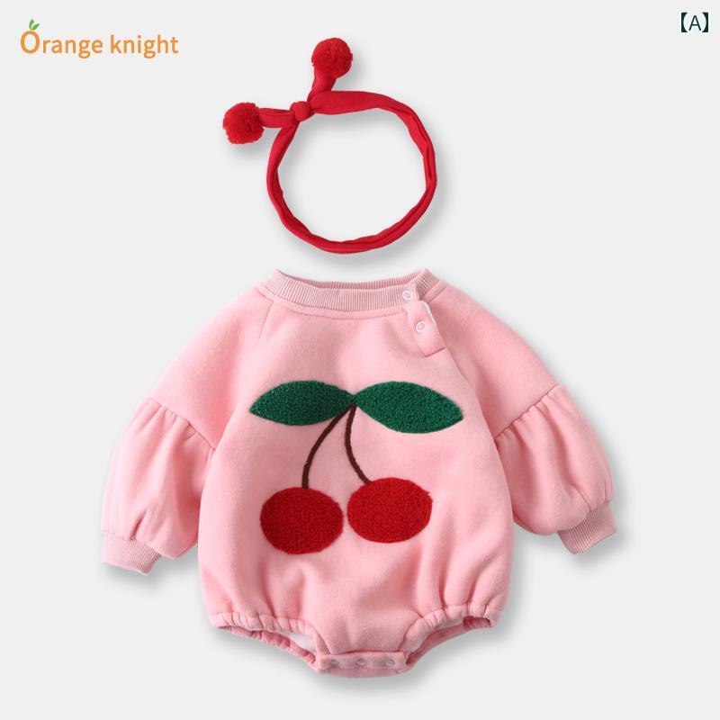 ロンパース カバーオール ベビー服 長袖 ジャンプ スーツ 冬 厚手 かわいい 女児 赤ちゃん 裏起毛 暖かい 外出着