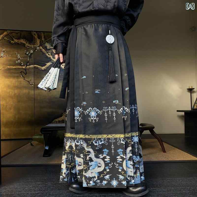 中華風 漢服 秋冬 成人男性 成人女性 筋目 言い慣わし的 スコート 錦 ジャカード 衣装 風