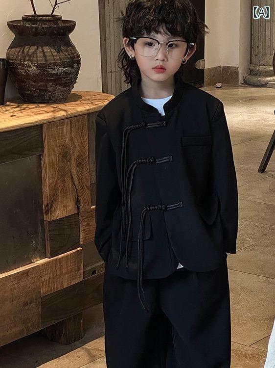 小わっぱ服 御坊っちゃん 背広 瀬戸もの風 寄り合い 告げ知らせる会 お呼ばれ  お祝い会 コスプレ 歳月 格好のいい 今めかしい キッズ その他-キッズ・ベビー・マタニティ