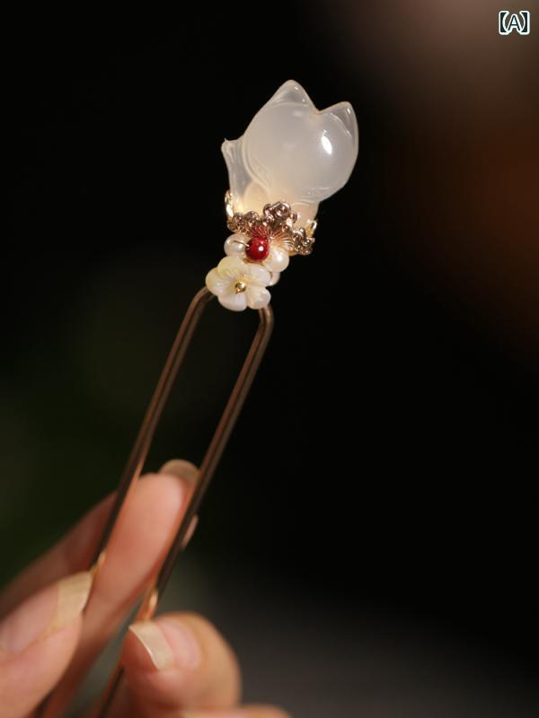 かんざし 髪飾り レディース アクセサリー ヘアピン エレガント 花柄 かわいい 彫刻 結婚式 ドレス 着物 ファッション