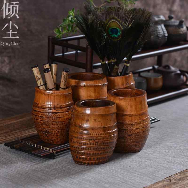 茶道具 キッチン品 収納ボックス バスケット トレイ 食器入れ 竹 雑貨 小物 装飾品 筒 テーブル アンティーク 道具 レトロ コレクション｜セキュアデポ