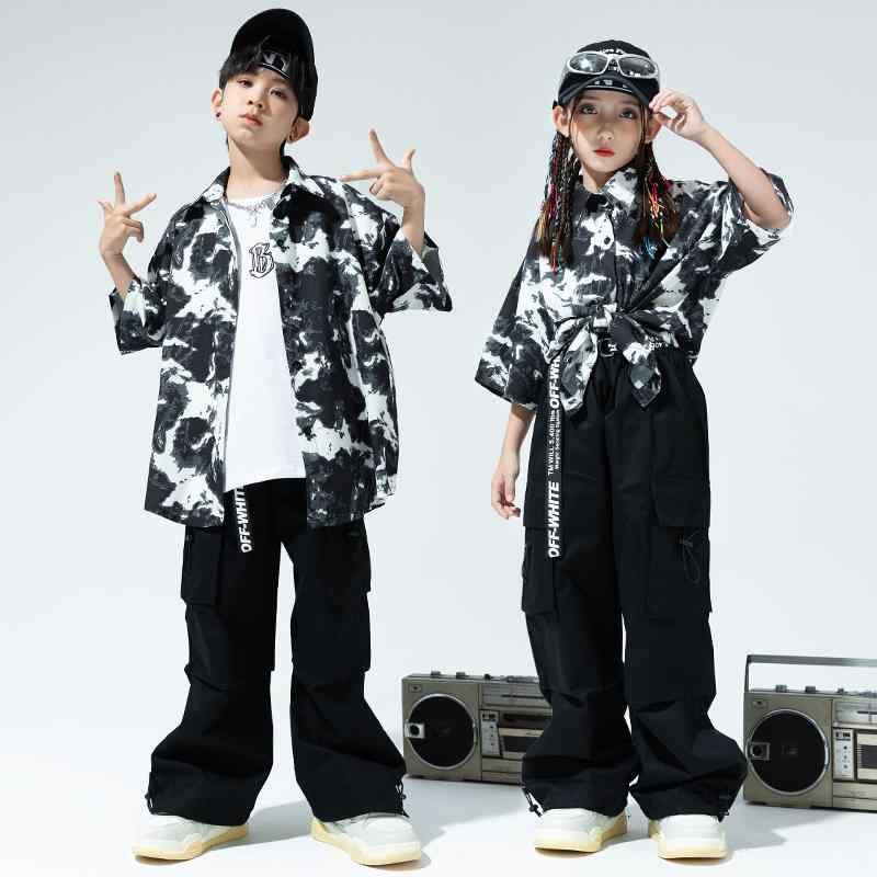 子供服 女の子 男の子 シャツ Tシャツ パンツ コスチューム バンド ダンス ヒップホップ ストリート系 パフォーマンス 衣装 クール かっこいい キッズ