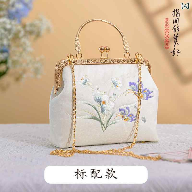 パーティーバッグ 結婚式 上品 レトロ ハンドバッグ チャイナ ドレス バッグ 花 刺繍 アンティーク 斜め 女性 漢服 小さい 正方形