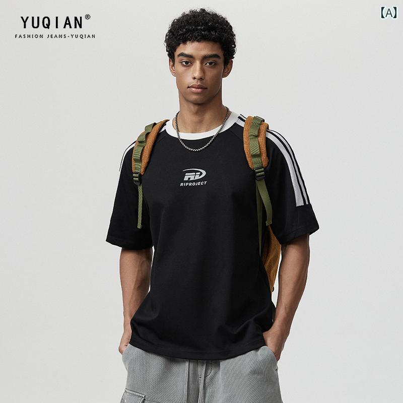 Ｔシャツ  かっこ良い 表どおり メンズ 成人男性服 プルオーバー ティーシャツ ヴィンテージ風風 メッシュ 半袖 アメリカン レトロ 心地好い トップス-メンズファッション
