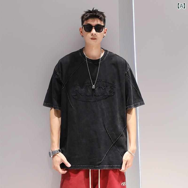 オーバーサイズ 半袖 Tシャツ メンズ 夏 トップス 韓国 カジュアル ストリート おしゃれ かっこいい 着やい 動きやい 快適 イベント フェス レジャー アウトドア ダンス 衣装 パフォーマンス