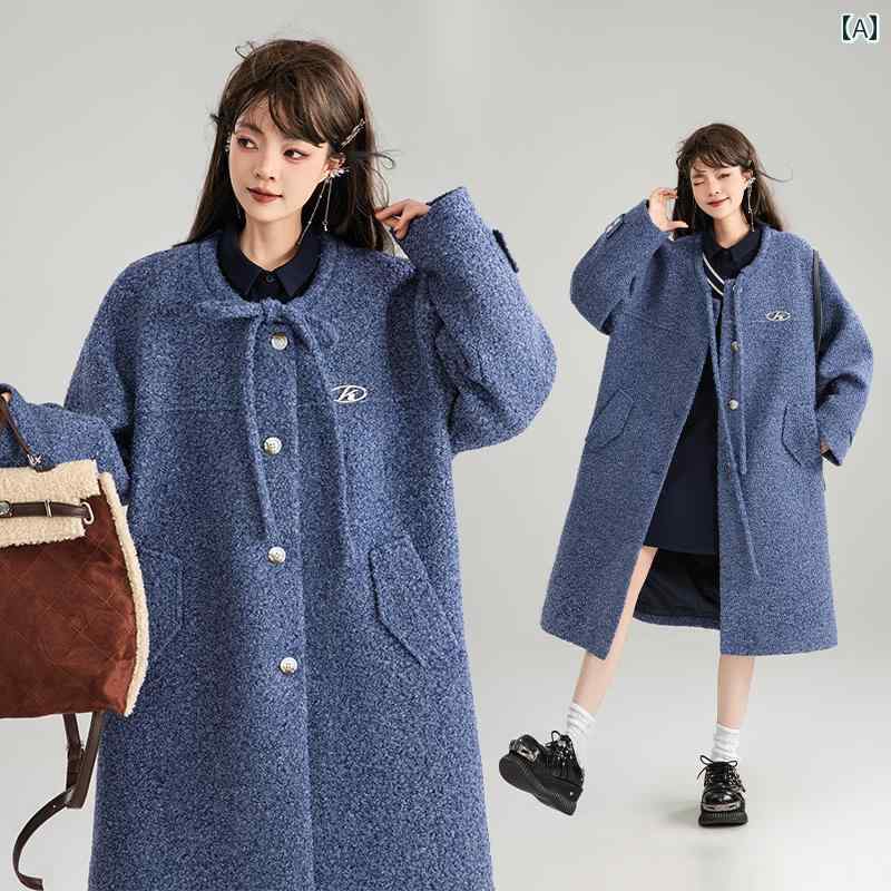 フリースコート アウター 上衣 レディース 秋冬 シュロの葉 ロング 生あたたかい 防寒 格好のいい 愛くるしい 韓国 流行り物 モテ服  出で立つ 御役目 好いたらしい品目