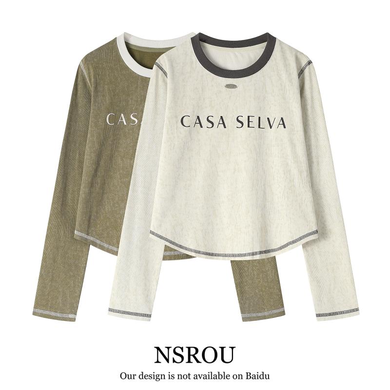 シャツ トップス レディース アメリカ レトロ レタリング ゆったり スリム 長袖 ユニーク 格好良い Tシャツ 女性 春秋 ニット セーター 4,928円