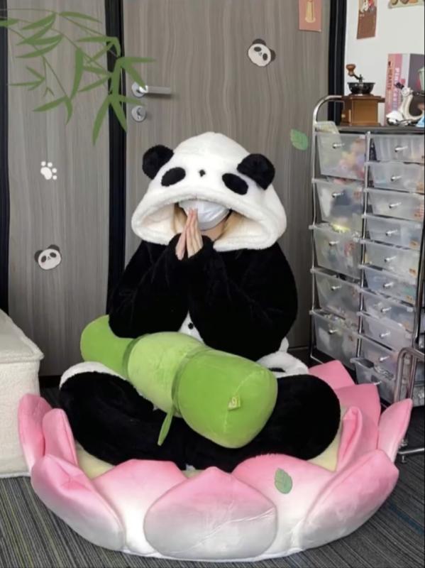 パジャマ フード パンダ 寝間着 長袖 ゆったり 冬 暖かい くつろぎ ギフト ルームウェア ホームウェア レディース フリース 厚手 大きめサイズ