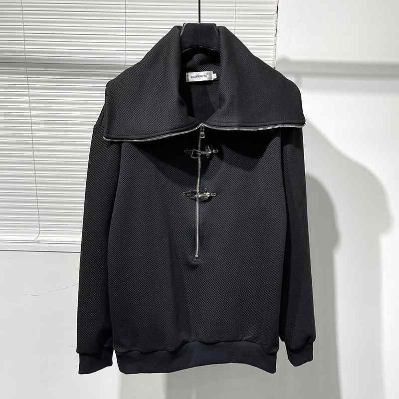 メンズ ファッション 冬 ダーク 個性 大きめ 厚手 プルオーバー スウェットシャツ 韓国 シンプル トップス