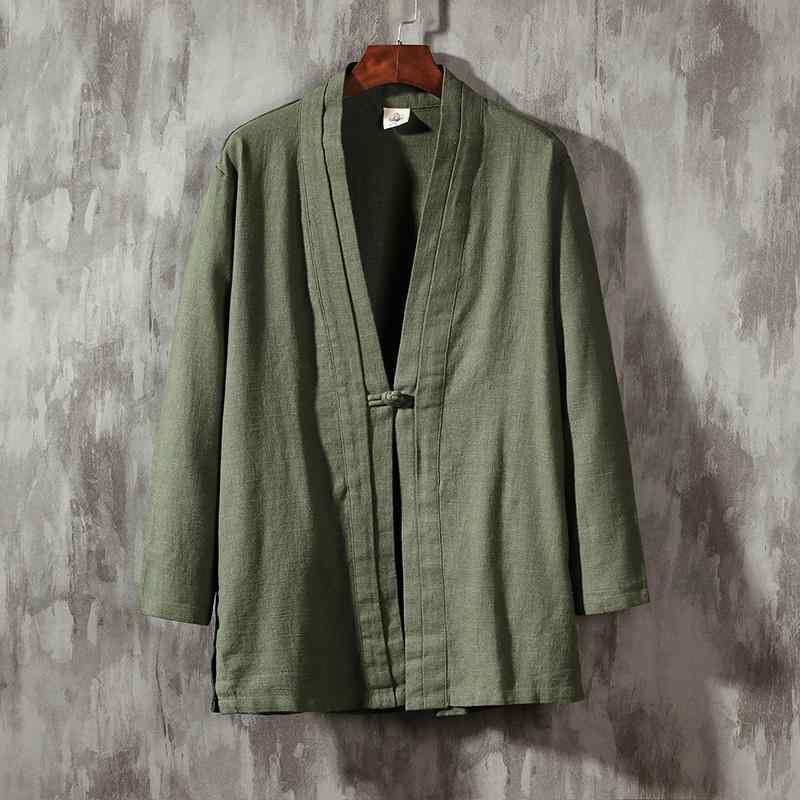 上衣 メンズ 心地好い 中華風 漢服 唐 背広 中国 綿 リネン レトロ マント 思い入れる 背広 カンフー 太極拳 化粧着