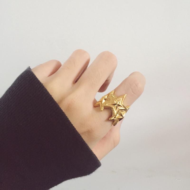 指輪 リング スター リング カップル イン ファッション アクセサリー ジュエリー レトロ シンプル チタン鋼 アクセサリー