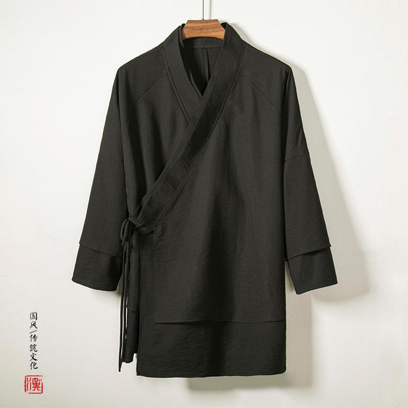 上衣 メンズ レトロ 漢服 まがい物 背広 ジレー 中華風 トップス 曲がった 思い入れる 背広 唐 背広 道教 衣装