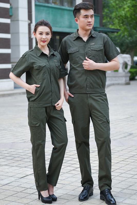 夏 作業着 メンズ スーツ 薄手 綿 労働 保護 服 通気性 耐摩耗 長袖 溶接 熱傷 防止 難燃性 作業