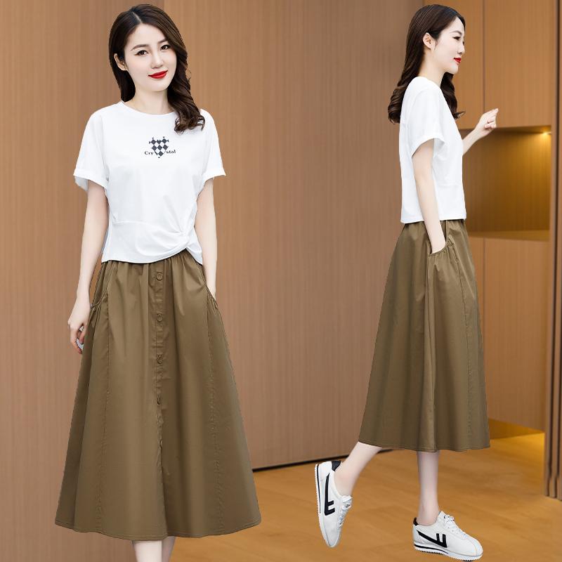レディース ファッション セットアップ トップス セット スカート ロング スリム 軽量 フィット 豪華感 エレガント 婦人服 清楚 夏 レディース|セキュアデポ
