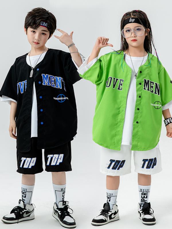 子供服 女の子 男の子 シャツ Tシャツ ショートパンツ コスチューム バンド ダンス ヒップホップ ストリート系 パフォーマンス 衣装 セットアップ クール かっこいい キッズ