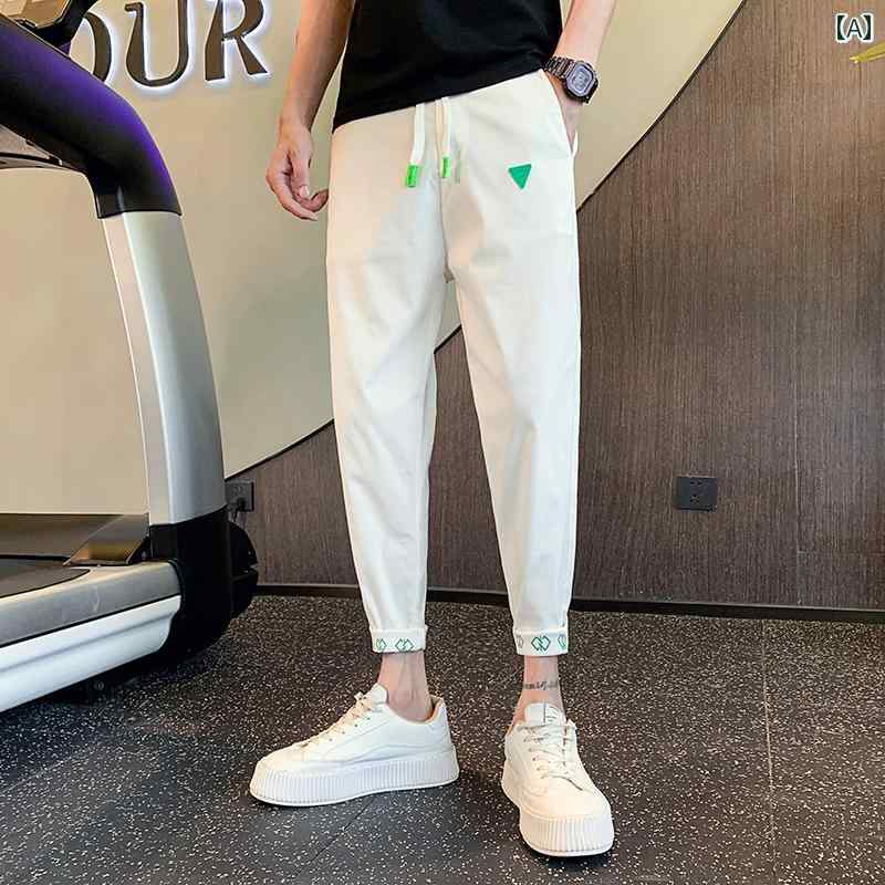 パンツ スウェットパンツ メンズ 快適 九分丈 レギンス 春秋 スリム カジュアル 夏 薄手 八分丈