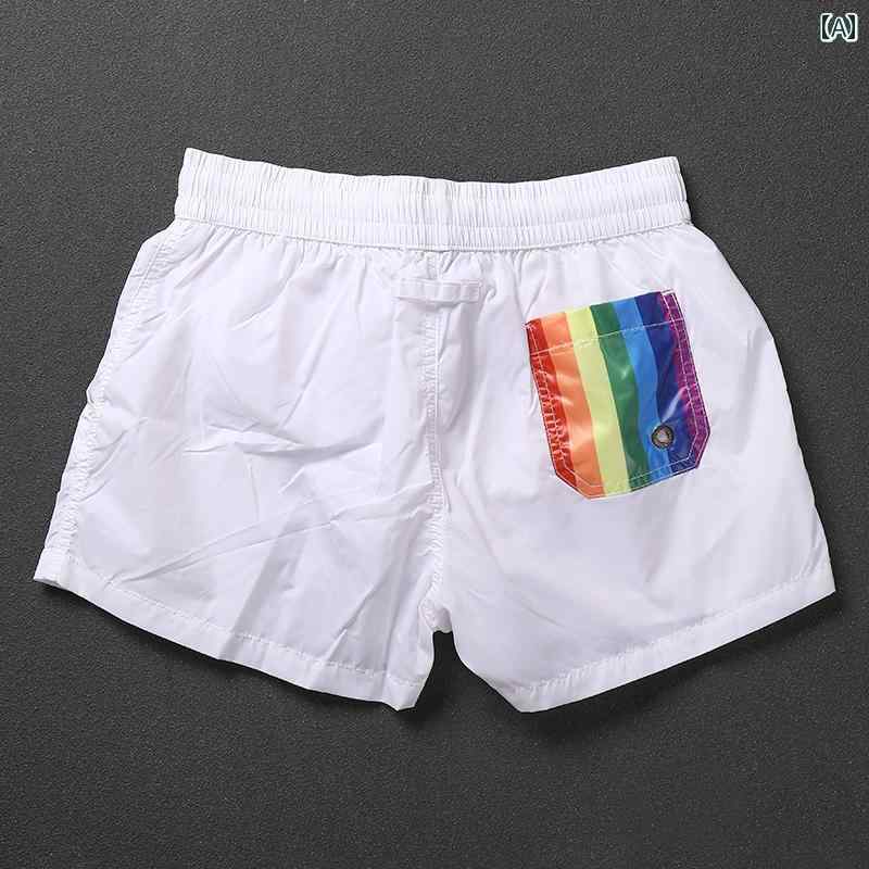 メンズ カジュアル 夏 パンツ ビーチ 海パン 水着 プール サーフィン 海水浴 ショート 薄手 ブラック ピーコックブルー カラー 大人用 速乾