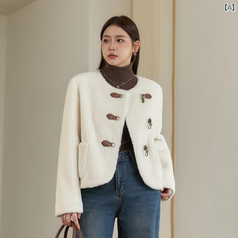 レディース ぽっちゃり 大きめサイズ 婦人服 ジャケット ブレザー ショート丈 フェイクウール コート 冬 エレガント|セキュアデポ