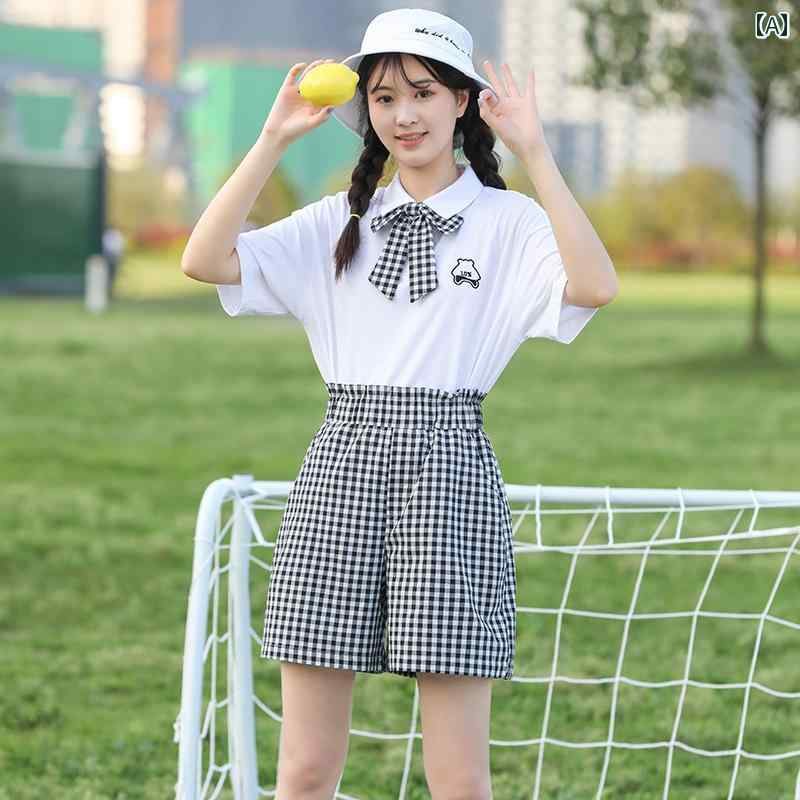 お姉さん セットアップ 2点仕掛ける ズボン下 スポーツシャツ 愛くるしげ スポーティー 心地好い 伸び伸びする相応う 夏 お子さん かっこ良い 中学校 上級高等学校 学習者 キッズ・ジュニア用ウェア-スポーツ・アウトドア