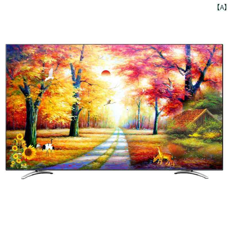 テレビカバー 防塵 おしゃれ 50インチ 55インチ 60インチ 65インチ 75インチ ダスト 保護 クロス 液晶TVカバー 布 生活品 インテリア 中華風 北欧 風景画