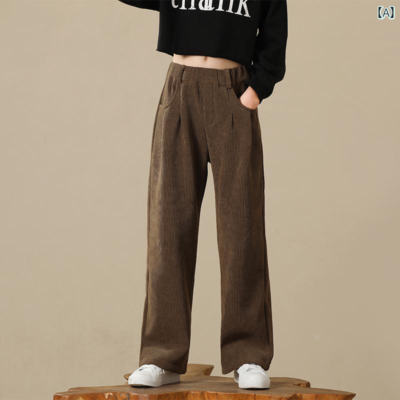 パンツ キッズ ファッション ガールズ ストレート レッグ 春秋 細め ワイド レッグ 中型 大きい 子供用 ゆったり スウェットパンツ ガールズ カジュアル 子供用