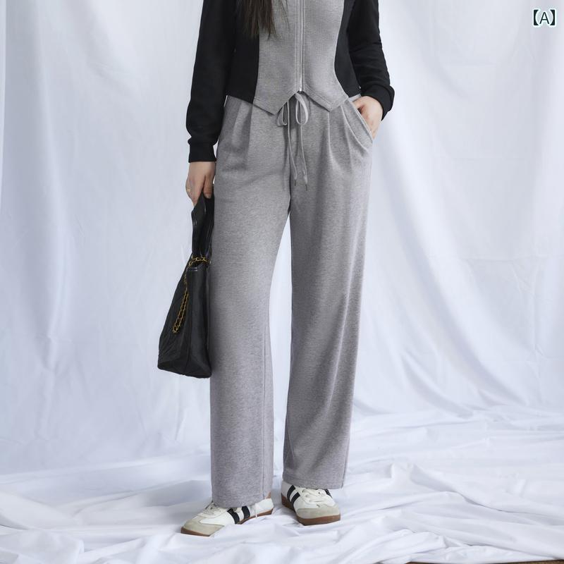 レディース ぽっちゃり 大きめサイズ 婦人服 パンツ ズボン ハイウエスト カジュアル ストレート 春 ゆったり 暖かい ワイドレッグ