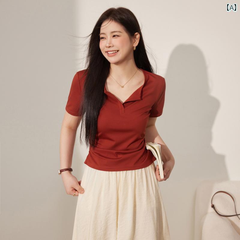 Tシャツ 半袖 レディース 婦人服 大きめサイズ ゆったり ぽっちゃり シャツ Vネック 夏 お腹カバー トップス|セキュアデポ