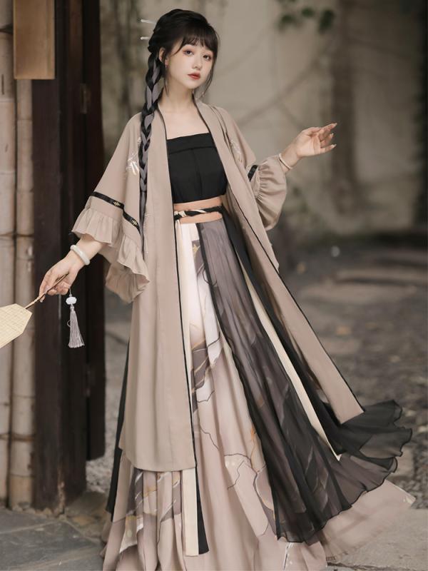 漢服 民族衣装 ドレス レディース 中国風 フルセット 長袖 ロングスカート 春夏 衣装 レトロ エレガント