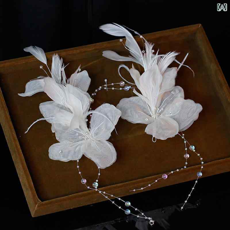 ウエディング 花嫁 ヘッドドレス ヘアピン ヘアアクセサリー 結婚式 髪飾り イヤリング アクセサリー エレガント 新婦 ギフト