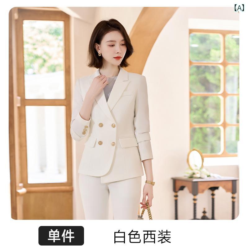 レディース ファッション フォーマル スーツ ダブルブレスト ビジネス 春秋 ウェア 仕事 職場 フォーマル パンツスーツ｜セキュアデポ