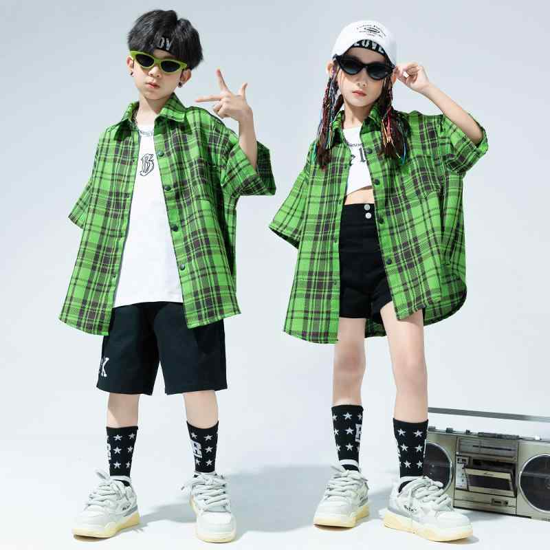 子供服 女の子 男の子 シャツ Tシャツ タンクトップ へそ出し ショートパンツ コスチューム バンド ダンス ヒップホップ ストリート系 パフォーマンス 衣装 クール かっこいい キッズ｜セキュアデポ