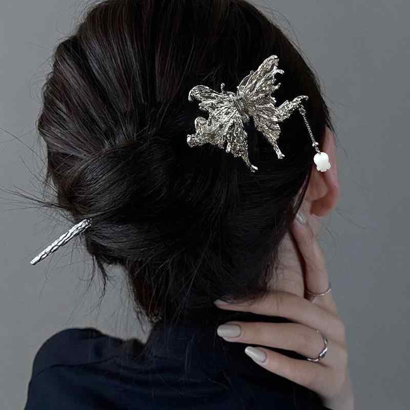 レディース かんざし 和風 着物 アクセサリー 蝶 ヘアピン シンプル ヘアアクセ ヘア モダン ヘアピン レトロ 韓服 小麦 パール タッセル ヘアピン 4,114円