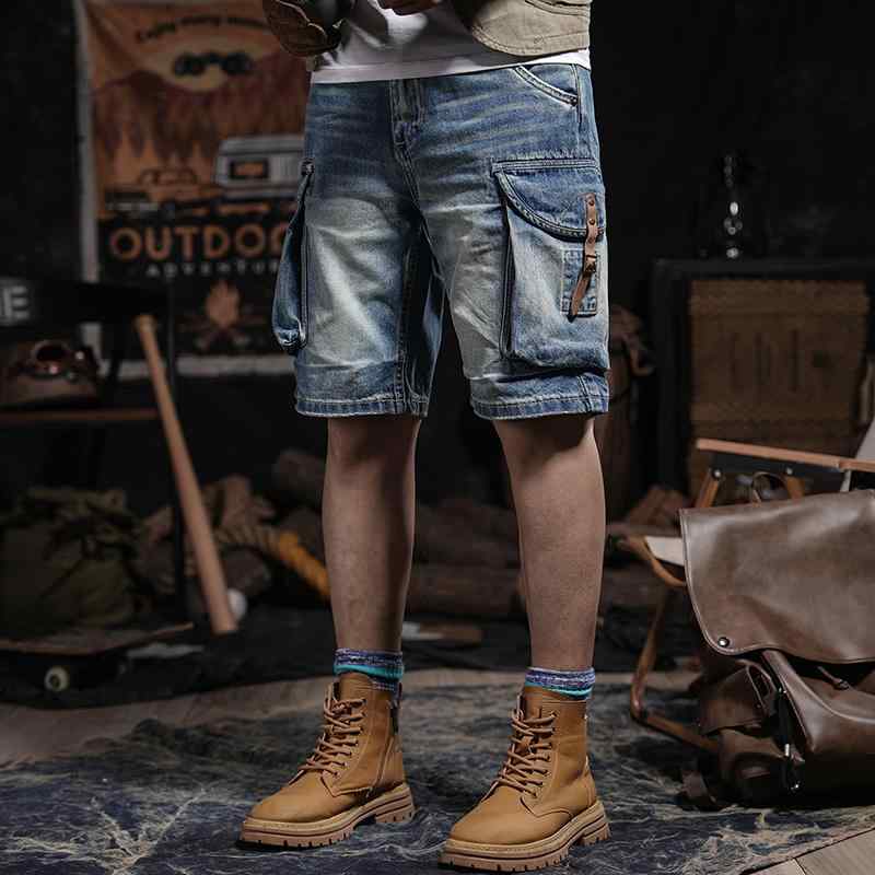 パンツ デニムパンツ メンズ アメリカン ヘビーウェイト ワークウェア デニム ショート 夏 レトロ 機能的 クォーター｜セキュアデポ
