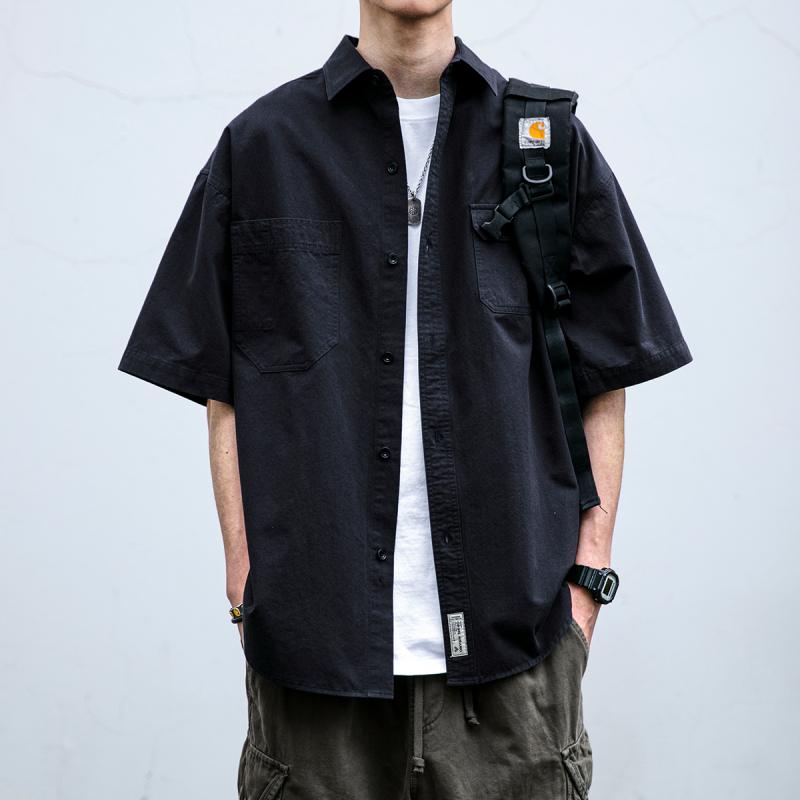 メンズ トップス プルオーバー 心地好い 好いたらしい 普段使い走り 成人男性服 メンズ プルオーバー 夏 細工物プルオーバー 半袖 第一義的 綿織物 カジュアルシャツ-トップス